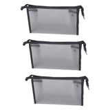 3Pcs Mesh Makeup Bag Waterproof EVA Triangular Design Semi Transparent Mesh Zipper Pouch for Cosmetic Travel Outdoor