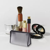 3Pcs Mesh Makeup Bag Waterproof EVA Triangular Design Semi Transparent Mesh Zipper Pouch for Cosmetic Travel Outdoor