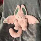 Plush Rabbit Doll Soft Cute PP Cotton Filling Wing Long Tail Design Stuffed Bunny Toy for Children Adults Pink - 45-Degree Angle