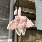 Plush Rabbit Doll Soft Cute PP Cotton Filling Wing Long Tail Design Stuffed Bunny Toy for Children Adults Pink - Rear View