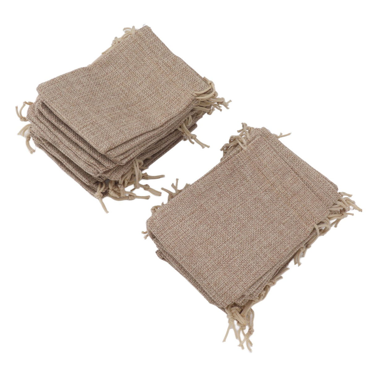 50PCS Burlap Gift Bags with Drawstring Linen Jewelry Pouches Wedding Hessian Jute Bags for Party DIY Craft