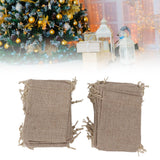 50PCS Burlap Gift Bags with Drawstring Linen Jewelry Pouches Wedding Hessian Jute Bags for Party DIY Craft - Extra Image