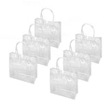30Pcs Clear PVC Plastic Gift Bags with Handles Reusable Plastic Gift Wrap Tote Bags for Shopping Retail Goodies Business Boutique Wedding Birthday Party 20x20x8cm - 45-Degree Angle