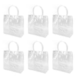 30Pcs Clear PVC Plastic Gift Bags with Handles Reusable Plastic Gift Wrap Tote Bags for Shopping Retail Goodies Business Boutique Wedding Birthday Party 20x20x8cm