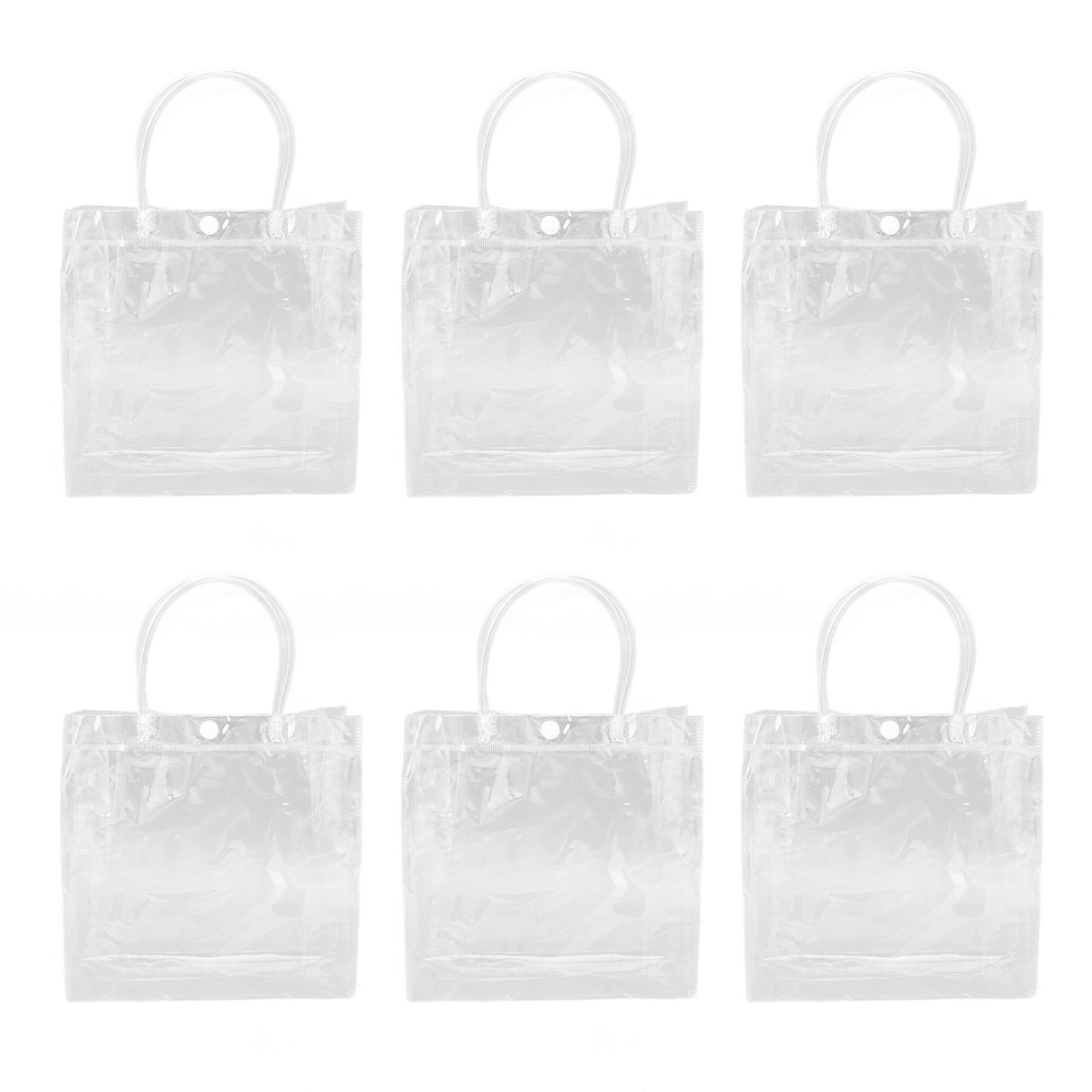 30Pcs Clear PVC Plastic Gift Bags with Handles Reusable Plastic Gift Wrap Tote Bags for Shopping Retail Goodies Business Boutique Wedding Birthday Party 20x20x8cm