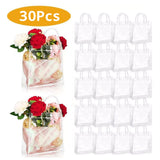 30Pcs Clear PVC Plastic Gift Bags with Handles Reusable Plastic Gift Wrap Tote Bags for Shopping Retail Goodies Business Boutique Wedding Birthday Party 20x20x8cm - Extra Image