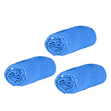 3Pcs Beach Towel Quick Dry Soft Blue Portability Breathable Skin Friendly for Gym Sports Outdoor - Front View