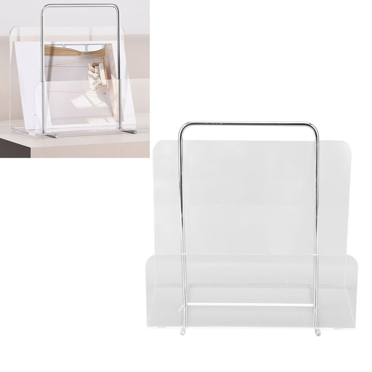 Acrylic Magazine Rack Transparent Acrylic File Book Holder for Office Organization Storage Decoration Reception