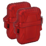 2PCS Torch Lighter Case IP56 Waterproof Safe Portable Torch Lighter Cover for Outdoor Camping Travel Red - Side View