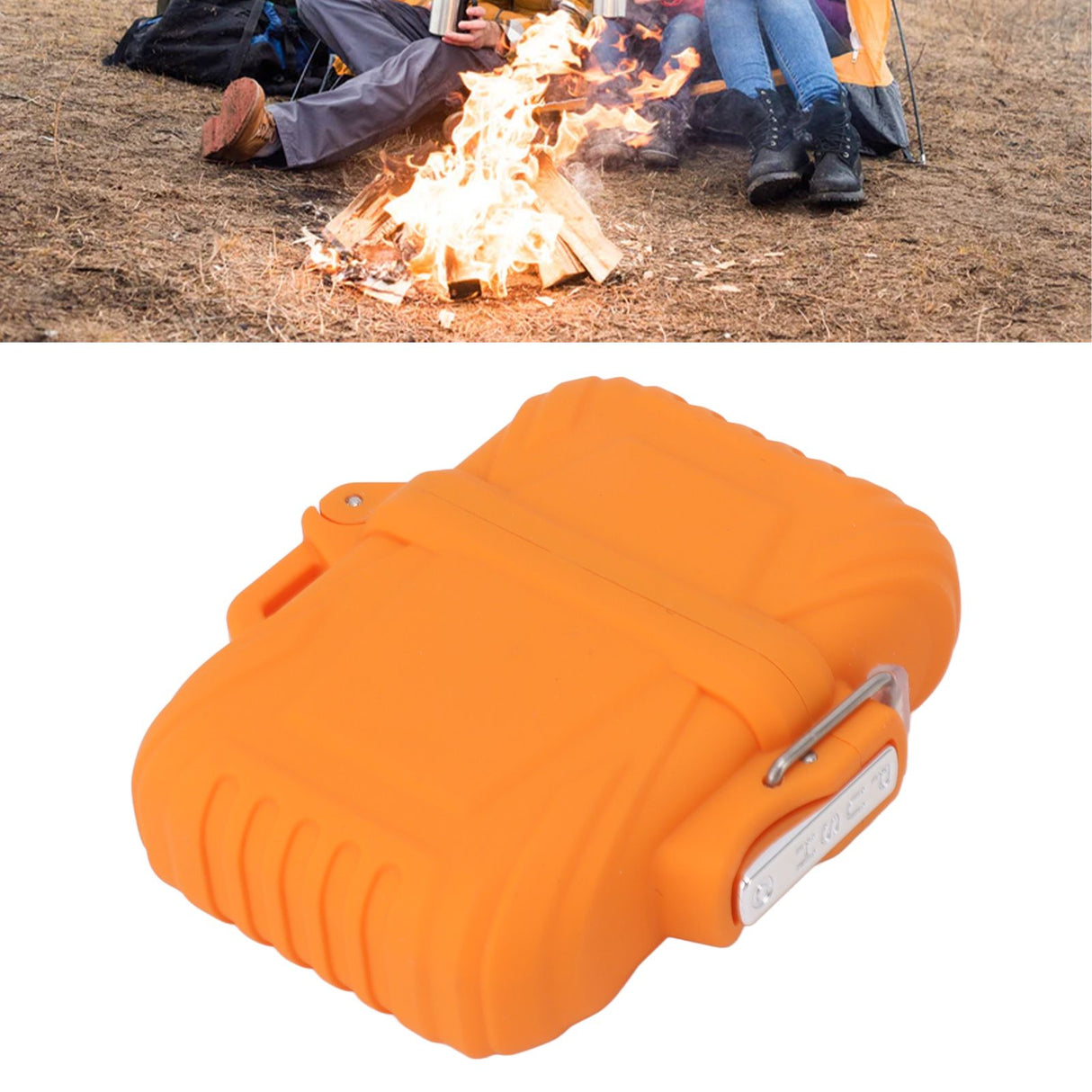 2PCS Torch Lighter Case IP56 Waterproof Safe Portable Torch Lighter Cover for Outdoor Camping Travel Orange