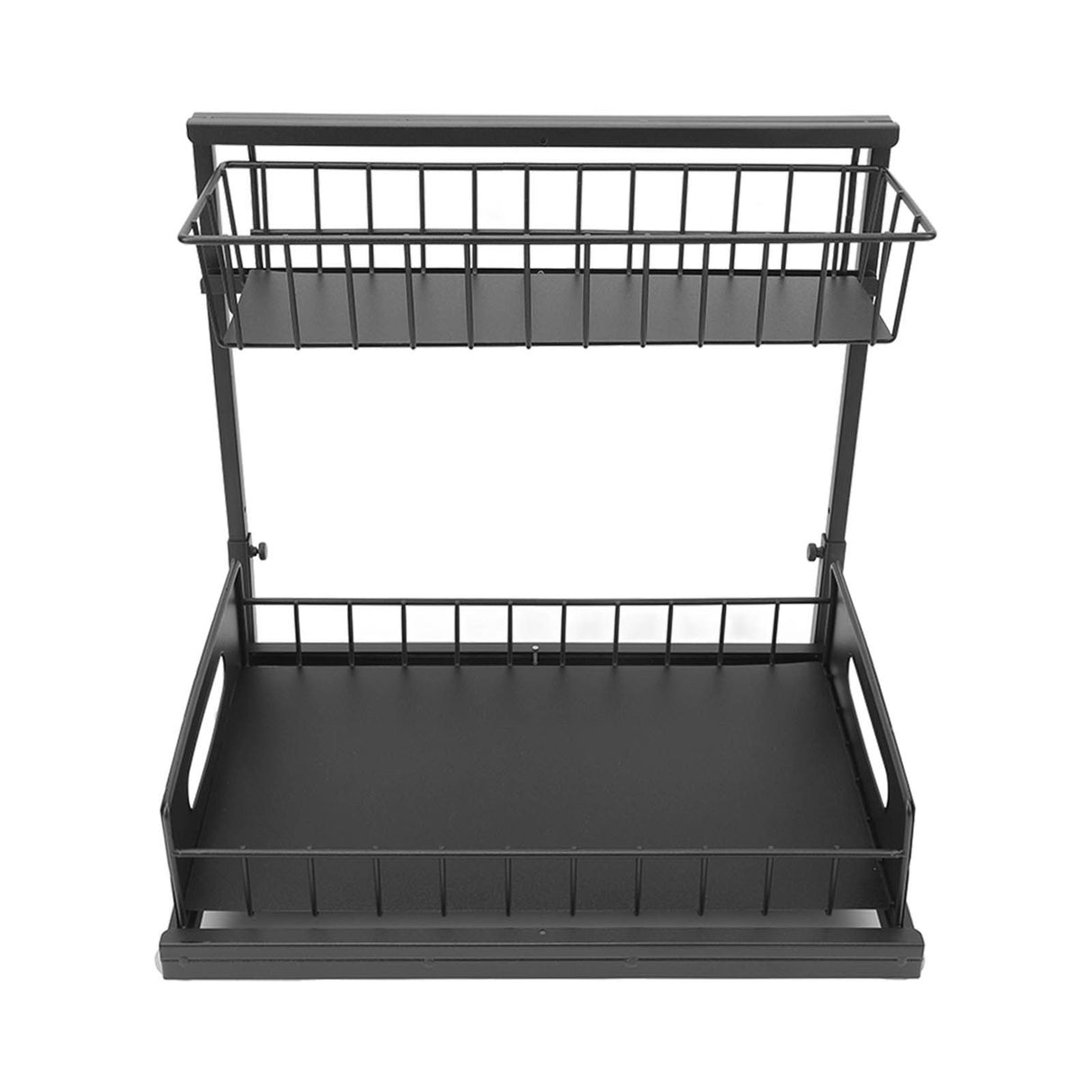 Under Sink Organizers and Storage Sliding Cabinet Basket Organizer 2 Tier Under Bathroom Storage Rack for Bathroom Kitchen Black