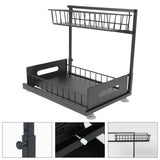 Under Sink Organizers and Storage Sliding Cabinet Basket Organizer 2 Tier Under Bathroom Storage Rack for Bathroom Kitchen Black - Extra Image