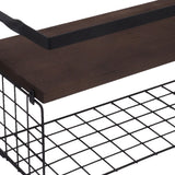 2 Set Wall Mounted Storage Shelves Bathroom Metal Wire Rustic Floating Shelf for Kitchen Office - Extra Image