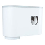 Wall Toothbrush Holder Top Storage Tray Adhesive Wall Mounted Toothbrush Rack with Toothpaste Dispenser for Bathroom