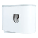 Wall Toothbrush Holder Top Storage Tray Adhesive Wall Mounted Toothbrush Rack with Toothpaste Dispenser for Bathroom - Low Angle