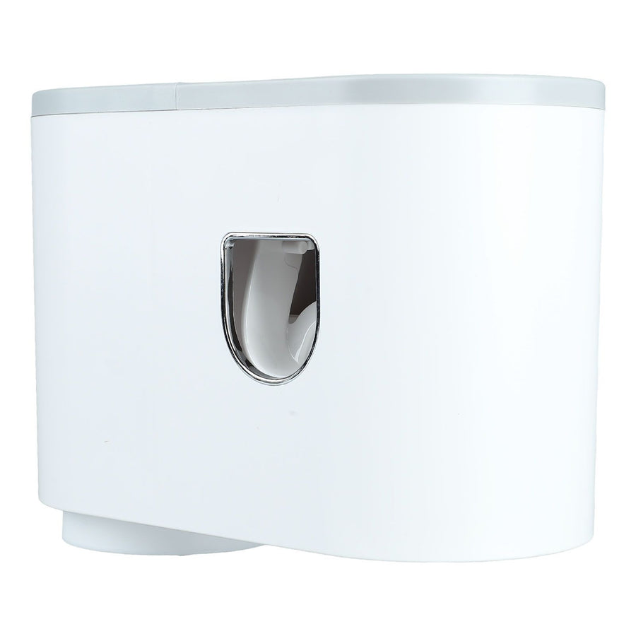 Wall Toothbrush Holder Top Storage Tray Adhesive Wall Mounted Toothbrush Rack with Toothpaste Dispenser for Bathroom