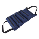 Roll Up Tool Bag 5 Zipper Pockets Portable Oxford Cloth Electricians Tool Bag for Carpenter Plumber Blue - Front View