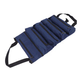 Roll Up Tool Bag 5 Zipper Pockets Portable Oxford Cloth Electricians Tool Bag for Carpenter Plumber Blue - 45-Degree Angle