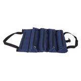 Roll Up Tool Bag 5 Zipper Pockets Portable Oxford Cloth Electricians Tool Bag for Carpenter Plumber Blue