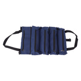 Roll Up Tool Bag 5 Zipper Pockets Portable Oxford Cloth Electricians Tool Bag for Carpenter Plumber Blue - Close-Up Angle