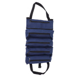 Roll Up Tool Bag 5 Zipper Pockets Portable Oxford Cloth Electricians Tool Bag for Carpenter Plumber Blue