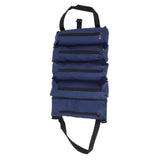Roll Up Tool Bag 5 Zipper Pockets Portable Oxford Cloth Electricians Tool Bag for Carpenter Plumber Blue - Extra Image