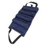 Roll Up Tool Bag 5 Zipper Pockets Portable Oxford Cloth Electricians Tool Bag for Carpenter Plumber Blue
