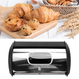 Bread Bin Bread Box Bread Holder Storage Container With Small Window for Kitchen Countertop Black