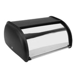 Iron Bread Bin Durable Bread Storage Container Mirror Polished Bread Bin Storage Case for Home Shop Office Black