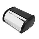 Iron Bread Bin Durable Bread Storage Container Mirror Polished Bread Bin Storage Case for Home Shop Office Black