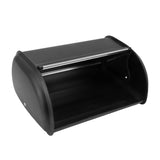 Iron Bread Bin Durable Bread Storage Container Mirror Polished Bread Bin Storage Case for Home Shop Office Black - Low Angle