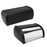 Iron Bread Bin Durable Bread Storage Container Mirror Polished Bread Bin Storage Case for Home Shop Office Black