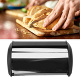 Iron Bread Bin Durable Bread Storage Container Mirror Polished Bread Bin Storage Case for Home Shop Office Black