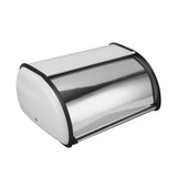 Iron Bread Bin Durable Bread Storage Container Mirror Polished Bread Bin Storage Case for Home Shop Office White - Top-Down View