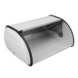 Iron Bread Bin Durable Bread Storage Container Mirror Polished Bread Bin Storage Case for Home Shop Office White - Rear View