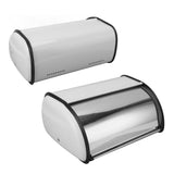 Iron Bread Bin Durable Bread Storage Container Mirror Polished Bread Bin Storage Case for Home Shop Office White