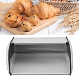Iron Bread Bin Durable Bread Storage Container Mirror Polished Bread Bin Storage Case for Home Shop Office White - Extra Image