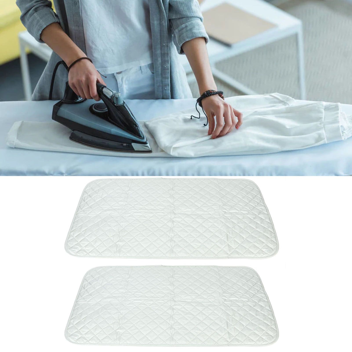 2pcs Magnetic Ironing Mat Heat Resistant Ironing Blanket Portable Ironing Board Washer Dryer Replacement Cover