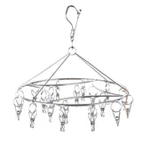 Clothes Drying Hanger Stainless Steel Multi Clip Laundry Drip Hanging Rack for Underwear Socks Hat Round