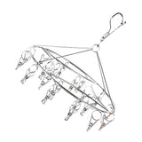Clothes Drying Hanger Stainless Steel Multi Clip Laundry Drip Hanging Rack for Underwear Socks Hat Round - Top-Down View
