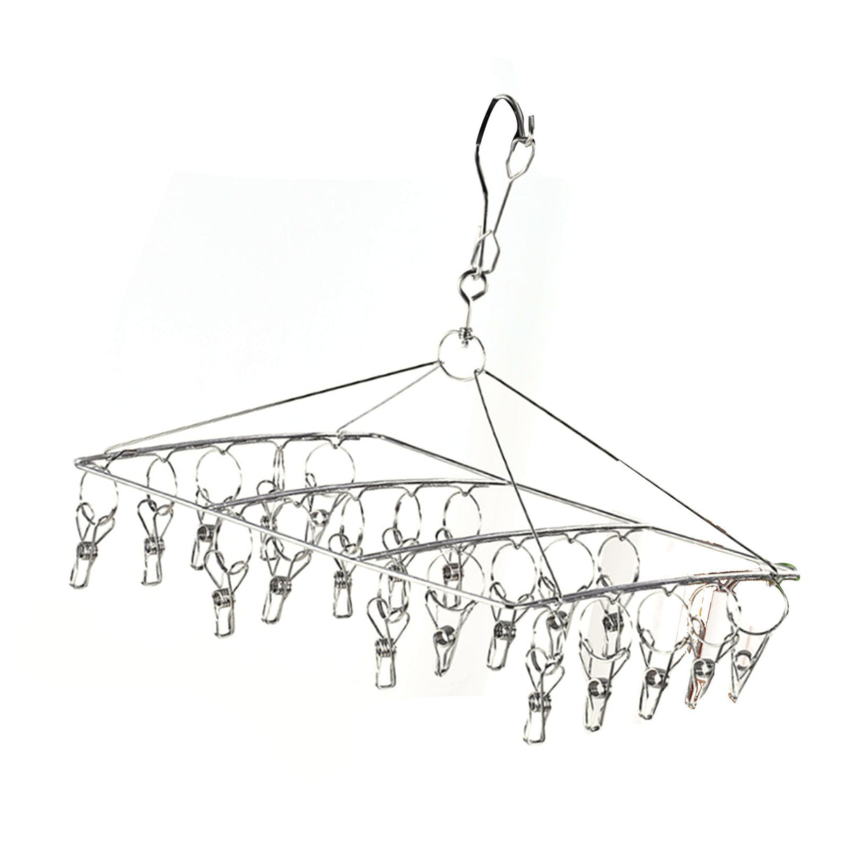Clothes Drying Hanger Stainless Steel Multi Clip Laundry Drip Hanging Rack for Underwear Socks Hat Square