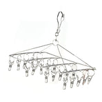 Clothes Drying Hanger Stainless Steel Multi Clip Laundry Drip Hanging Rack for Underwear Socks Hat Square