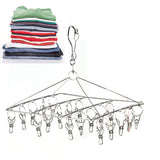 Clothes Drying Hanger Stainless Steel Multi Clip Laundry Drip Hanging Rack for Underwear Socks Hat Square