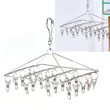 Clothes Drying Hanger Stainless Steel Multi Clip Laundry Drip Hanging Rack for Underwear Socks Hat Square