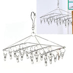 Clothes Drying Hanger Stainless Steel Multi Clip Laundry Drip Hanging Rack for Underwear Socks Hat Square