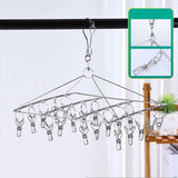 Clothes Drying Hanger Stainless Steel Multi Clip Laundry Drip Hanging Rack for Underwear Socks Hat Square