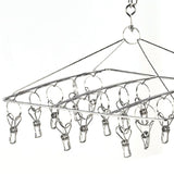 Clothes Drying Hanger Stainless Steel Multi Clip Laundry Drip Hanging Rack for Underwear Socks Hat Square
