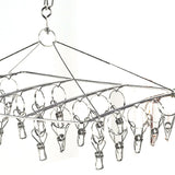 Clothes Drying Hanger Stainless Steel Multi Clip Laundry Drip Hanging Rack for Underwear Socks Hat Square