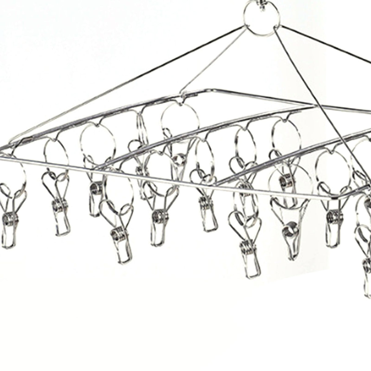 Clothes Drying Hanger Stainless Steel Multi Clip Laundry Drip Hanging Rack for Underwear Socks Hat Square
