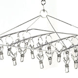 Clothes Drying Hanger Stainless Steel Multi Clip Laundry Drip Hanging Rack for Underwear Socks Hat Square - Extra Image